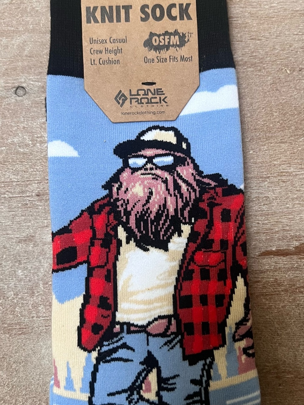 Lone Rock Clothing Bigfoot Pixel Art Knit Crew Socks OSFM NWT